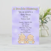 ベビーシャワー双子の男の子 招待状 (スタンド正面)