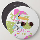 ベビーシャワー双子ボタン 缶バッジ (正面&裏面)