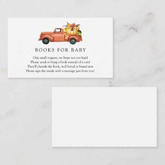ベビーシャワー囲いカードによる秋のトラック駆動 エンクロージャーカード (正面/裏面)