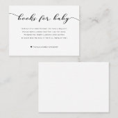 ベビーシャワー囲いカード用の書籍白黒 名刺 (正面/裏面)