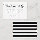 ベビーシャワー囲い用ブック白黒ストライプ 名刺 (正面/裏面)