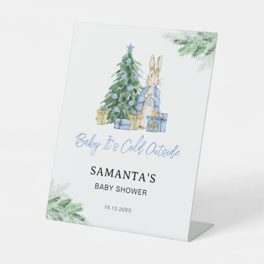 ベビーシャワー外は寒いサイン 台座サイン (正面)