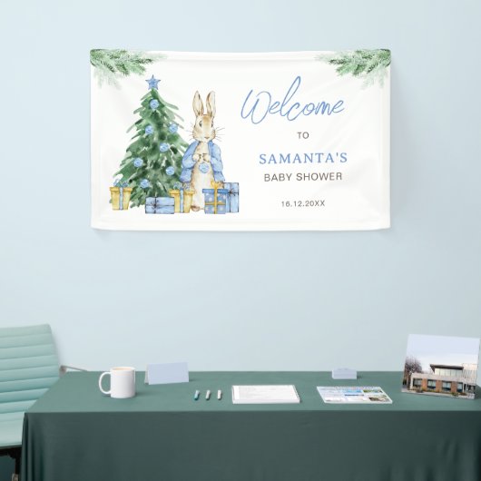 ベビーシャワー外は寒い歓迎 横断幕 (トレードショー)