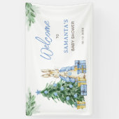 ベビーシャワー外は寒い歓迎 横断幕 (縦)