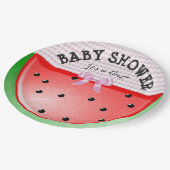 ベビーシャワー女の子のスイカのピンクのプレート ペーパープレート (アングル)