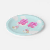 ベビーシャワー女の子ツインデコレーション ペーパープレート (アングル)