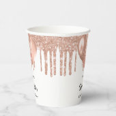 ベビーシャワー女の子バラ金ゴールドバルーン白 紙コップ (右)