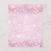 ベビーシャワー女の子ピンクグリッター予算の招待 チラシ (裏面)