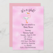 ベビーシャワー女の子ベビーガールストーク 招待状 (正面/裏面)