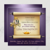 ベビーシャワー女の子リトルプリンセス王室のカード 招待状 (正面/裏面)