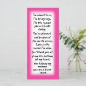 ベビーシャワー女の子座席表感動的引用文 (スタンド正面)