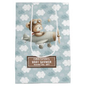 ベビーシャワー好みバッグと水彩パイロットベア ミディアムペーパーバッグ (裏面)