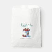 ベビーシャワー好みバッグ水色イチゴ フェイバーバッグ (正面)