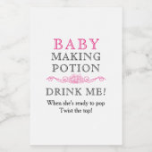 ベビーシャワー好みベビーメイキングポションピンクミニ ワインラベル (シングルラベル)