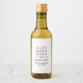 ベビーシャワー好みベビーメイキングポションピンクミニ ワインラベル (正面)