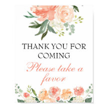 ベビーシャワー好意サインフローラピーチ素朴サイン