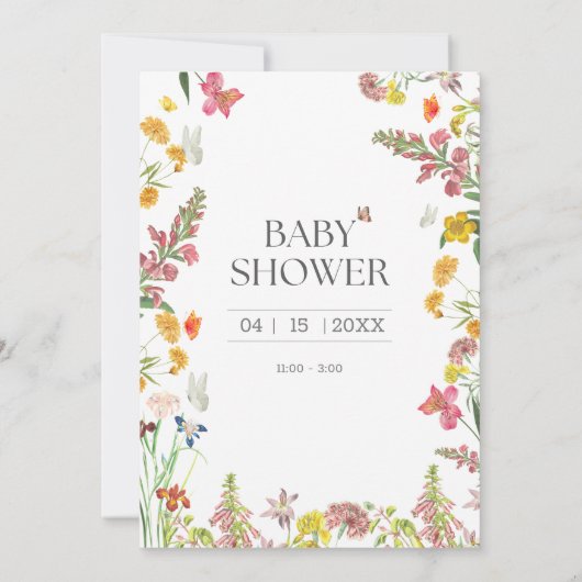 ベビーシャワー妊婦のマガジンカバー招待状 招待状 (裏面)