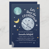 ベビーシャワー宇宙アウター銀河系招待状 便箋 (正面/裏面)