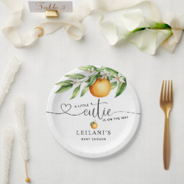 ベビーシャワー小さなかわいこちゃんオンザウェイウォーター色 ペーパープレート