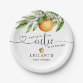 ベビーシャワー小さなかわいこちゃんオンザウェイウォーター色 ペーパープレート (正面)