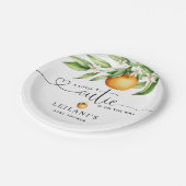 ベビーシャワー小さなかわいこちゃんオンザウェイウォーター色 ペーパープレート (アングル)