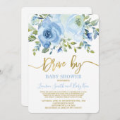 ベビーシャワー少年でドライブ 招待状 (正面/裏面)