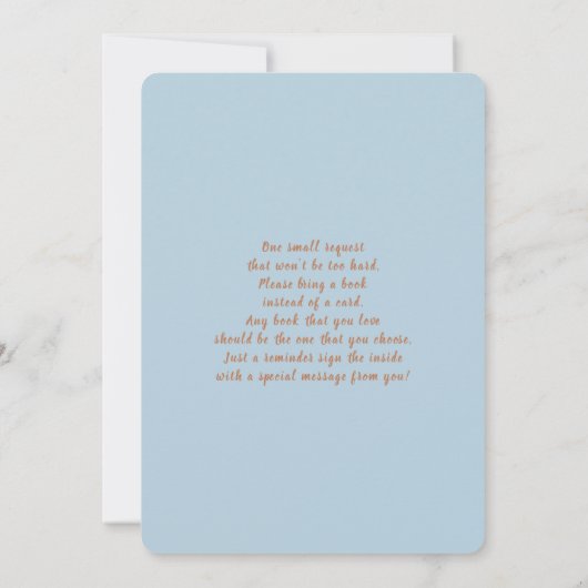 ベビーシャワー少年によるテディベアのドライブ 招待状 (裏面)