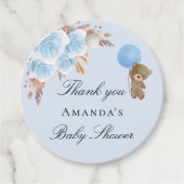 ベビーシャワー少年テディパンパ感謝していスグラス フェイバータグ (正面)