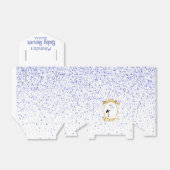 ベビーシャワー少年ブルーホワイトコウノトリのモノグラム フェイバーボックス (折り畳みなし)