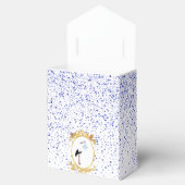 ベビーシャワー少年ブルーホワイトコウノトリのモノグラム フェイバーボックス (オープン)