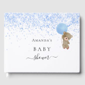 ベビーシャワー少年ブルーteddy bear ゲストブック (正面)