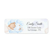 ベビーシャワー差出人住所ラベルブルーベア ラベル (正面)