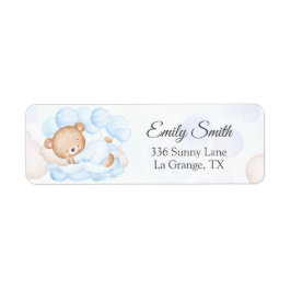 ベビーシャワー差出人住所ラベルブルーベア ラベル