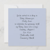 ベビーシャワー広場の招待よだれかけ、ボトル、カップ 招待状 (裏面)