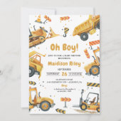 ベビーシャワー建築下の少年パーティー 招待状 (正面)