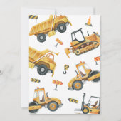 ベビーシャワー建築下の少年パーティー 招待状 (裏面)