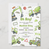 ベビーシャワー建築下の少年パーティー 招待状 (正面)