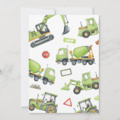 ベビーシャワー建築下の少年パーティー 招待状 (裏面)