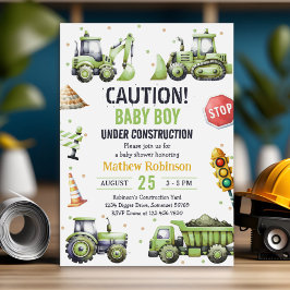 ベビーシャワー建築下の少年 招待状