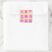 ベビーシャワー引用文ビニールシール スクエアシール (バッグ)