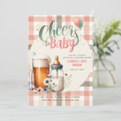 ベビーシャワー応援ボトルビーズピーチセージCOED 招待状 (スタンド正面)