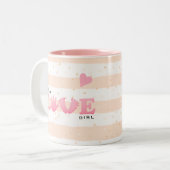 ベビーシャワー愛ベビーガール ツートーンマグカップ (正面左)