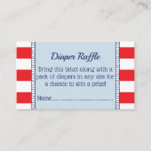 ベビーシャワー愛国的いかりおむつラッフルチケット エンクロージャーカード (正面)