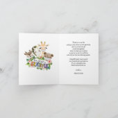 ベビーシャワー感謝カード | かわいいサファリの友達 サンキューカード (内部)