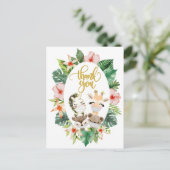 ベビーシャワー感謝カード | かわいいサファリの友達 ポストカード (スタンド正面)