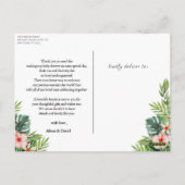 ベビーシャワー感謝カード | かわいいサファリの友達 ポストカード (裏面)