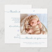 ベビーシャワー感謝 DIY カラー スクリプト サンキューカード (正面/裏面)