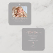 ベビーシャワー感謝 DIY カラー スクリプト ノート カード (正面/裏面)