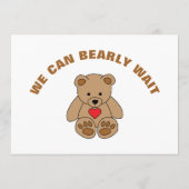 ベビーシャワー我々は真摯に待つことができるテディベアハート アドバイスカード (裏面)