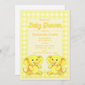 ベビーシャワー招待状おもちゃ象 招待状 (正面/裏面)